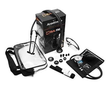 Imagem de Kit Enfermagem Esfigmo + Esteto + Oculos + Garrote + Estojo (Preto)
