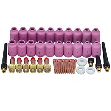 Imagem de RIVERWELD TIG Pinças de lentes de gás 45V série 10N bocal de alumina de diâmetro grande copos de cerâmica 54N14 8#, 54N15 7#, 54N16 6#, 54N17 5#, 54N18 4# para PTA DB SR WP 17 18 26 tocha de soldagem