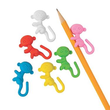 Imagem de Monkey Pencil Hugger Erasers - Classroom Supplies, Party Favors and Giveaways - Bulk set of 24