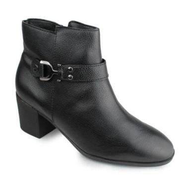 Imagem de Bota feminina couro cano baixo detalhe metalizado Bottero