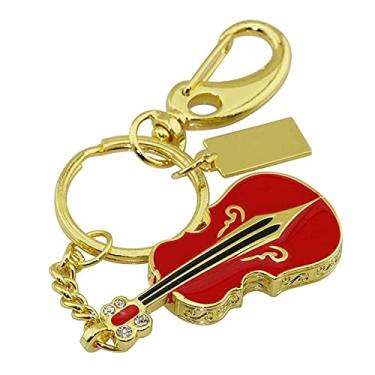 Imagem de Pen Drive USB em forma de guitarra de 128 GB, unidades USB cartão de memória, pen drive USB 2.0, pen drive, pen drive, armazenamento de data, disco zip, pendrive (vermelho)