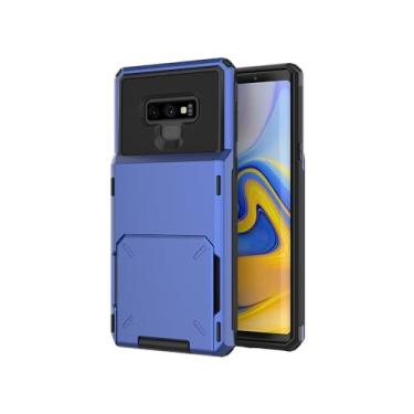 Imagem de YOGISU Capa carteira com compartimentos para cartões para Samsung Galaxy S10 S22 S21 S20 A7 2018 A750 S8 S9 Capa para Samsung A750 A7 2018 S9 Plus Note 9, azul, para Galaxy S21 FE