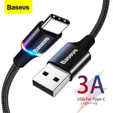 Imagem de Baseus usb tipo c cabo 3a cabo de carregamento rápido USB-C fio do carregador do telefone móvel usbc