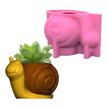 Imagem de Molde de silicone para vaso de flores de concreto para caracóis vaso para suculentas molde para vaso de vela suporte para caneta molde para gesso resina epóxi cimento molde de argila