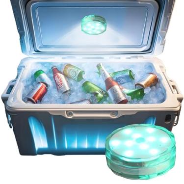 Imagem de Skywin Luzes refrigeradoras de LED à prova d'água (brancas) – 7,9 x 7,9 x 1,98 cm, 3 luzes de LED refrigerador a pilhas AA – luzes de refrigerador reutilizáveis, ótimas para acampamento ao ar livre, eventos ou festas