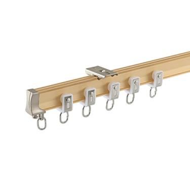 Imagem de Trilho de cortina para cortina de chuveiro flexível dobrável de alumínio curvo cortina de teto trilho 1 m ~ 5 m, suporte dobrável para janela de box de chuveiro RV cortina divisor de quarto DIY (cor: