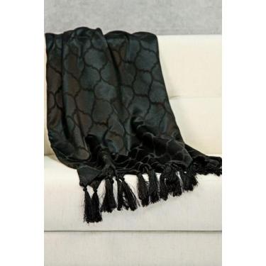 Imagem de Xale Para Sofá Jacquard Gigante 1,80x2,80  - Decorame, Preto