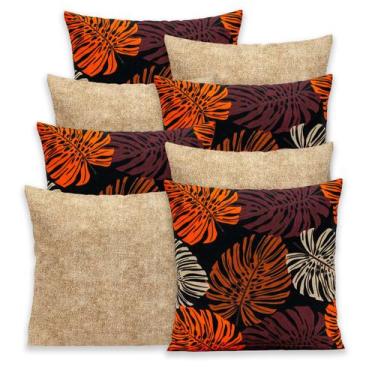 Imagem de Kit 8 Capas de Almofada Lisa e Estampada com Zíper Gorgurinho 40x40cm 