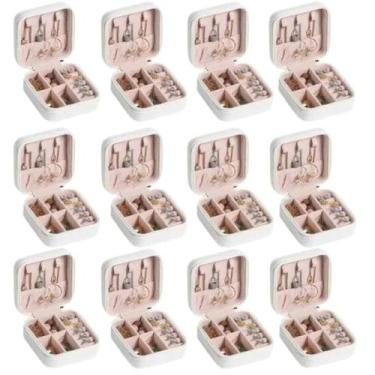Imagem de kit 30 mini Porta Joias Com Divisória portatil varias cores lembrança 