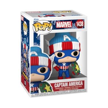 Imagem de Funko POP! Marvel: Holiday – Captain America - Marvel Comics - Collectable Vinyl Figure - Gift Idea - Official Merchandise - for Kids & Adults - Comic Books Fans - Model Figure for Collectors