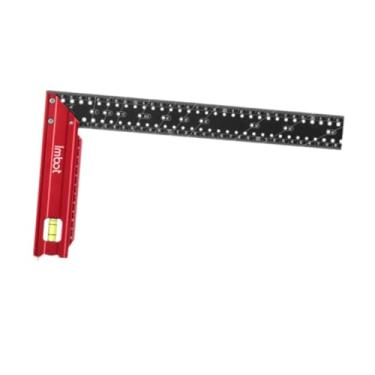Imagem de WeiLaiKeQi Régua quadrada multifuncional de carpinteiro L Régua reta profissional para amadores DIY Combinação de esquadro com furos para inscrição, Comprimento 40cm