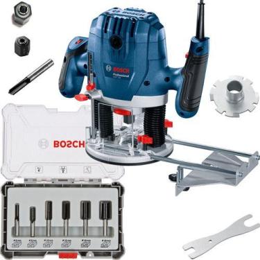 Imagem de Tupia Coluna Bosch 1300w Gof130 E Kit Fresas 2607017465 220v