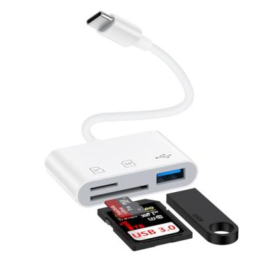 Imagem de Leitor de cartão de memória USB C SD para Samsung Galaxy S25 Ultra Edge S24 S23 S22 S20 A17 A16 A15 USB 3.0 de alta velocidade tipo C adaptador de leitor de cartão Micro TF para iPhone 17 Pro 16e 16