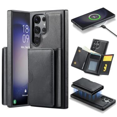 Imagem de Asuwish Capa de celular para Samsung Galaxy S23 Ultra 5G carteira magnética destacável com carregamento sem fio e bloqueio RFID para cartão de crédito S23Ultra 23S S 23 23Ultra 17.3 cm feminino