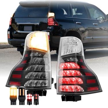Imagem de Luz traseira USR 10-23 9700 SUV – com 4 pares de lâmpadas de LED (esquerda + direita) - compatível com Lexus GX460 2010-2023 todos os modelos (OE F-SPORT STYLE BLACK HUSING LGHTS c/ chicote de fios e