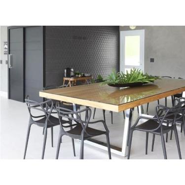 Imagem de Kit 4 Cadeiras Plastico Resistente Polipropileno Allegra Preto Jardim 