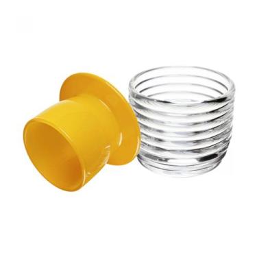 Imagem de Manteigueira Francesa de Vidro Colmeia Luxo Mesa Posta Lyor, Amarelo