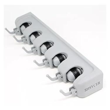 Imagem de Suporte Multiuso 5 Posições Porta Vassoura Rodo Chaves Ganchos