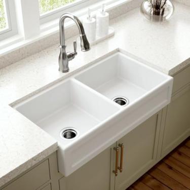 Imagem de Cuba Dupla Cozinha Farm Sink Quadratta 87 cm Estilo Fazenda Avental