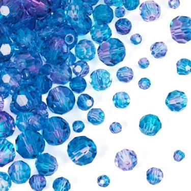 Imagem de Spritewelry Rondelle Contas de vidro facetadas redondas contas de vidro de cristal 4/6/8/10 mm tinta de cozimento fios transparentes para fabricação de joias cerca de 320 peças