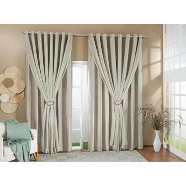 Imagem de Cortina Ge Linho Forro Blackout 6,00X2,30M Palha/Bege - Doce Lar Enxov
