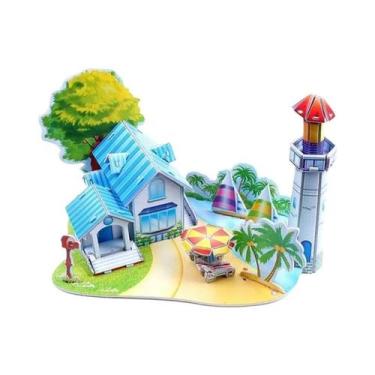 Imagem de Crianças 3D DIY Puzzle Castelo Modelo Desenho Animado Brinquedo De Pap
