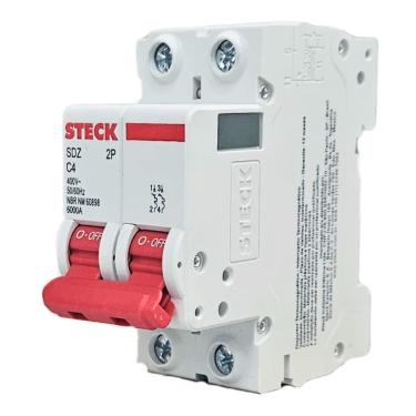 Imagem de Disjuntor Bipolar Din C SDZ 4A 6kA - Steck