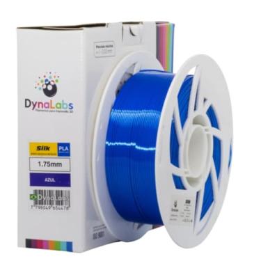 Imagem de Filamento Impressora 3d PLA Silk DynaLabs 1.75mm 1kg Cor Azul
