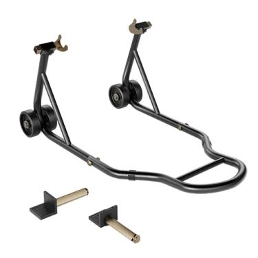 Imagem de SPECSTAR Suporte para motocicleta, elevador de roda traseira com capacidade de 200 kg com carretel de braço oscilante ajustável U+L, suporte de paddock resistente para BMW Suzuki, Yamaha, Honda