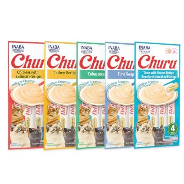 Imagem de Kit Chuuru Gato 5 Sabores Diferentes Petisco Cremoso Importado Natural Sem Conservantes Famoso Qualidade Premium (Unico)