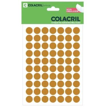 Imagem de Etiqueta manual redonda n13 420 un dourado Colacril