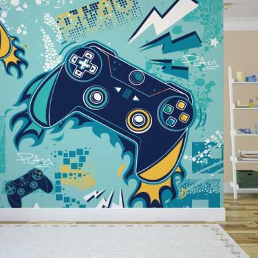 Imagem de Papel de Parede Gamer Painel Video Game Controles cobre 6m² - Quartinh