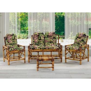 Imagem de Conjunto Cadeiras de Bambu + Mesa Para Sala e Área Externa T6 - Elegan