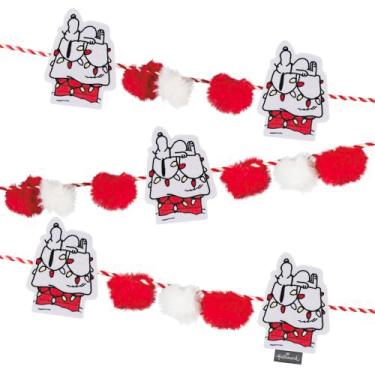 Imagem de Hallmark Peanuts Snoopy Donghouse guirlanda de Natal de 182 cm, tecido, presentes para fãs do Peanuts