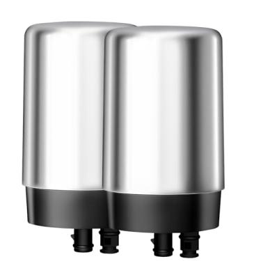 Imagem de AQUA CREST Filtro de Torneira, Livre de BPA, Compatível com Brita Tap, Cromado (Pacote com 2 Peças)