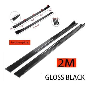 Imagem de Saia lateral universal para carro, 8 peças, 2,2 m, divisores de asa, spoiler lateral, compatível com Dodge Ram, Challenger, Dakota Journey, Hornet(Gloss black 2m)