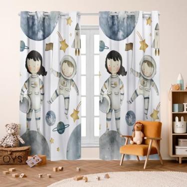 Imagem de Cortina Infantil Decorativa, 300x220cm, Poliéster, 2 Folhas, Estampada, para Quarto de Bebê e Criança (GALAXIA)