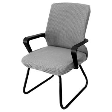 Imagem de XYTZHSAI Capa de cadeira de braço de cor sólida, elegante, decorativa, capa de cadeira multiuso, braço de máquina, capa para cadeira para escritório, sala de reuniões (1, cinza)