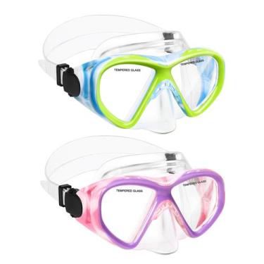 Imagem de Máscara de natação ACQCES Kids, óculos de mergulho com snorkel de 5 a 