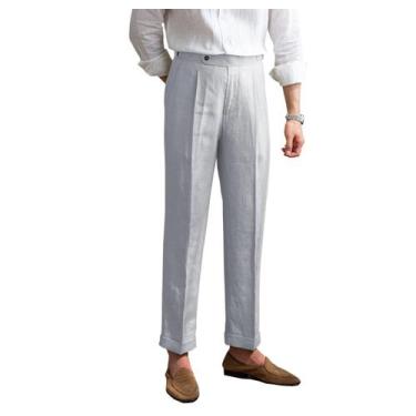 Imagem de Calças de linho BYLUNTA Vintage Summer leves para homens