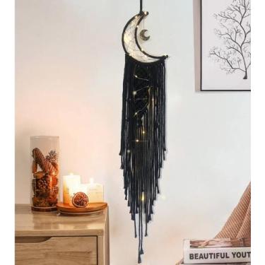 Imagem de Decoração de parede em macramê Dream Catcher MaySol Moon Light Black