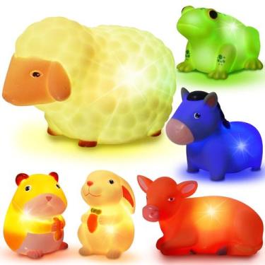 Imagem de Brinquedos de banho VIBOYLAR 6PCS Light-Up Farm Animal para crianças p
