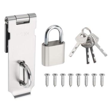 Imagem de Fechadura de porta Hasp Latch Alise MST009-LS 10 cm de aço inoxidável