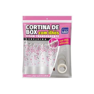 Imagem de Cortina Box Com Visor Transparente Em PVC Para Banheiro Anti Mofo Gram