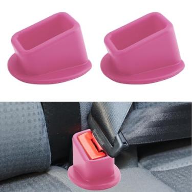 Imagem de Suporte de fivela de cinto de segurança de 2 peças, reforço de fivela de cinto de segurança traseiro de carro de silicone para fácil acesso, fixador de cinto de segurança, capa de proteção de fivela