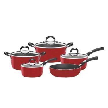 Imagem de Jogo de Panelas Tramontina Monaco Vermelho 5 Peças