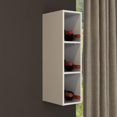 Imagem de Nicho Aéreo De Cozinha Garrafeiro Em Mdf 20cm Multimóveis Cr20434 Branco