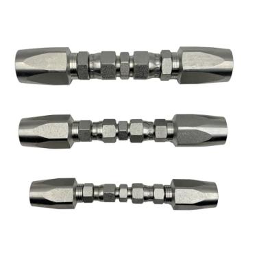 Imagem de Kit de reparo de mangueira hidráulica reutilizável com 3 unidades para mangueiras hidráulicas de 2 fios R2 R16 R17 R19 Substituição para mangueira hidráulica de diâmetro interno de 1/10.2 cm 3/20.3 cm