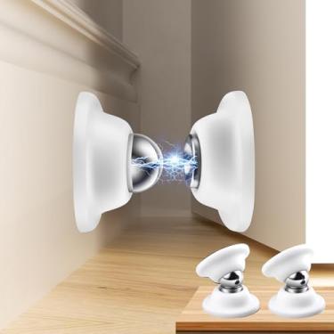 Imagem de Rolhas magnéticas para porta inferior da porta, adesivo WYGWP à prova de vento, suporte de parede resistente à prova de vento, suporte de cunha moderno (pacote com 2 unidades)