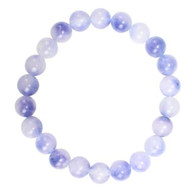 Imagem de Pulseira de miçangas de calcedônia azul natural de 8 mm para homens e mulheres
